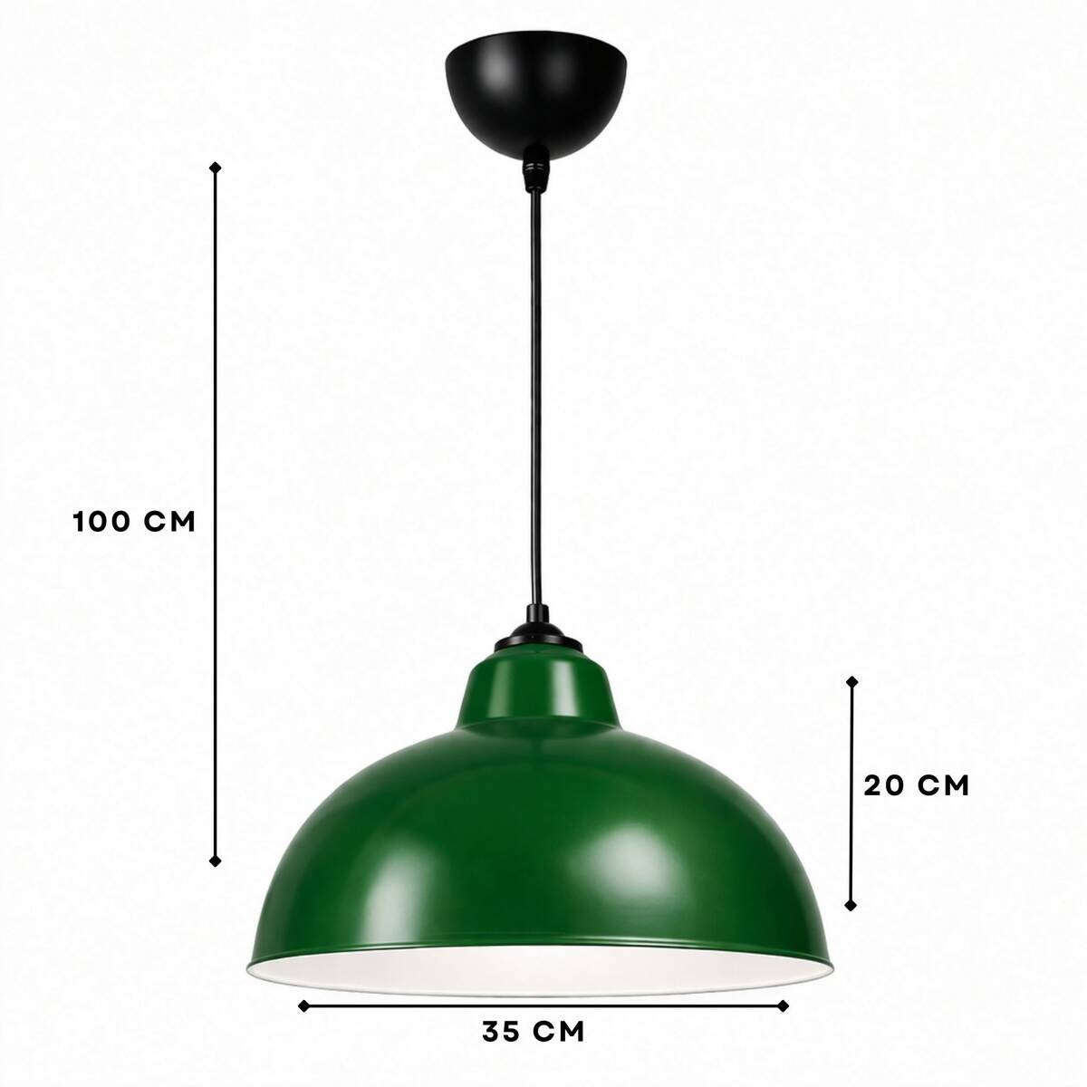 Opviq Pendelleuchte grün B/H/T: ca. 35x100x35 cm E27 1 Brennstellen