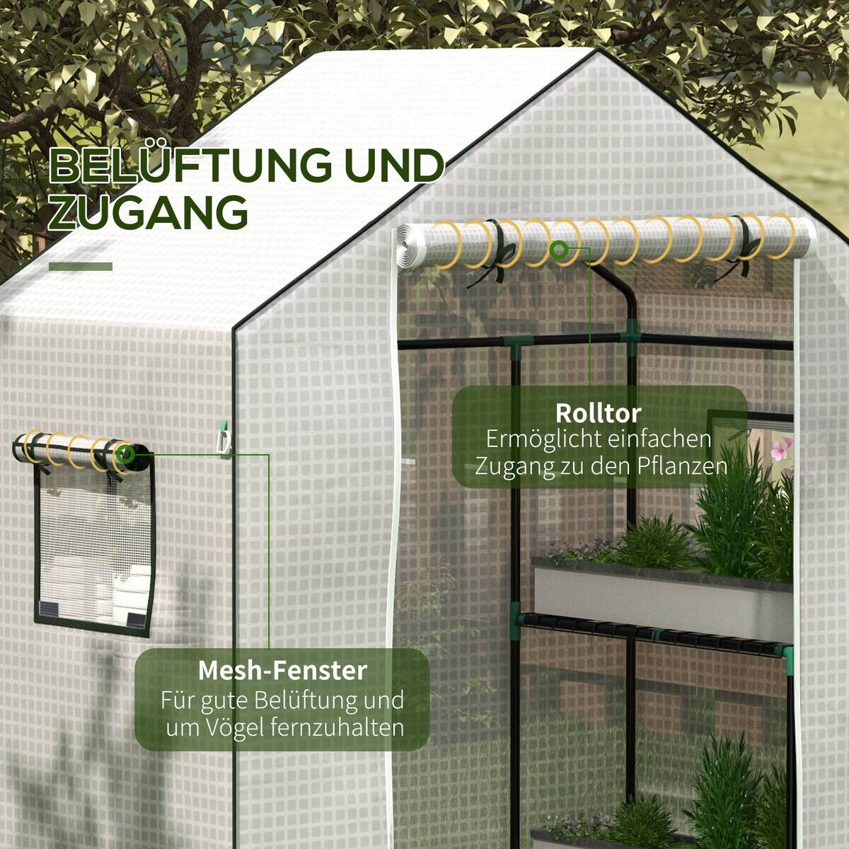 Outsunny Ersatzfolie weiß Kunststoff B/H/L: ca. 73x190x140 cm