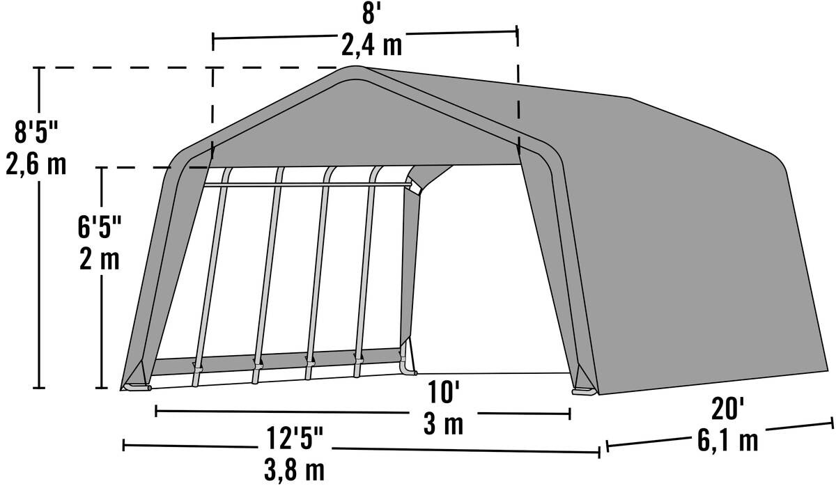 ShelterLogic Weidezelt B/H/T: ca. 380x260x610 cm