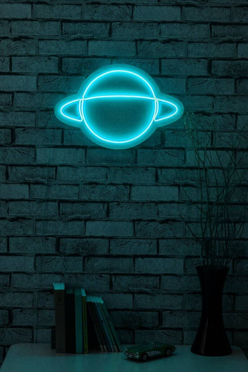 Opviq LED-Wandleuchte blau PVC B/H/T/L: ca. 46x30x2x46 cm