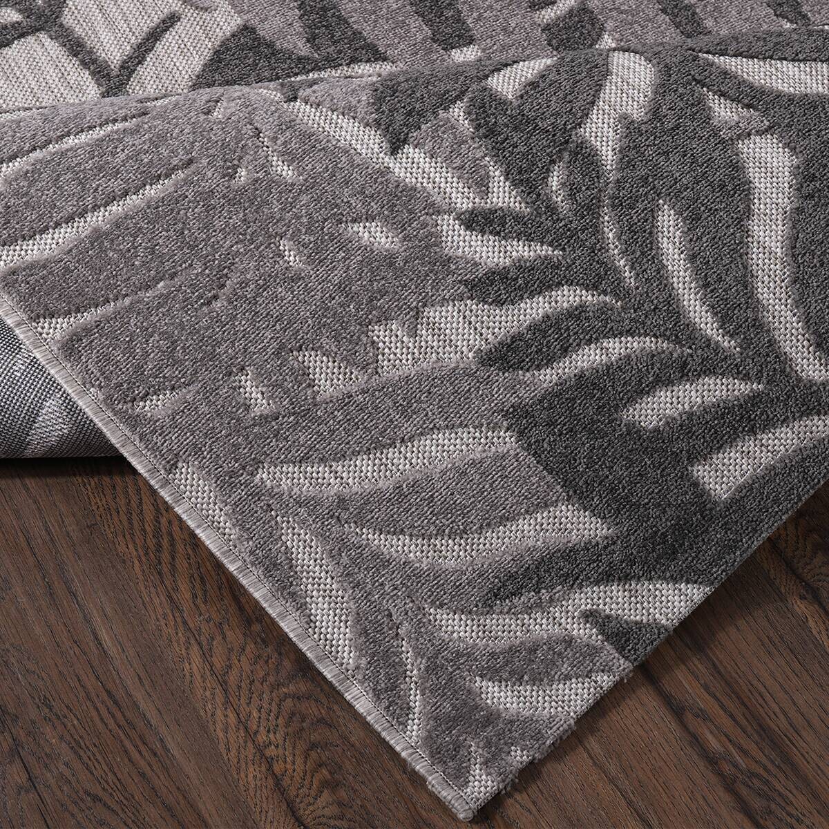 Sanat Outdoorteppich FLORAL grau B/L: ca. 140x200 cm