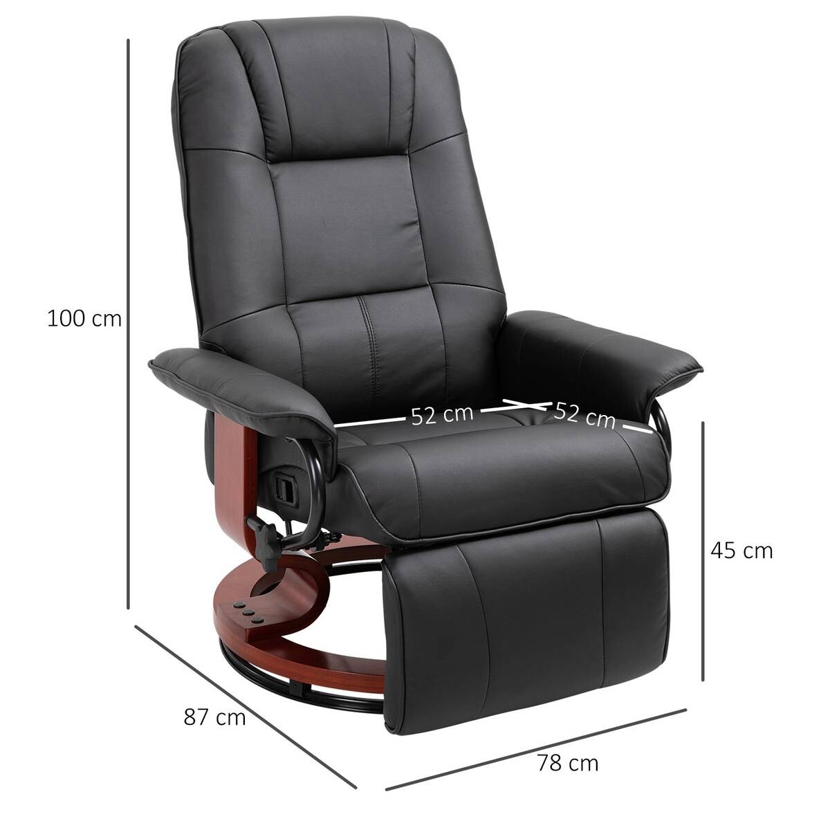 Sessel 833-621 schwarz B/H/T: ca. 78x100x87 cm