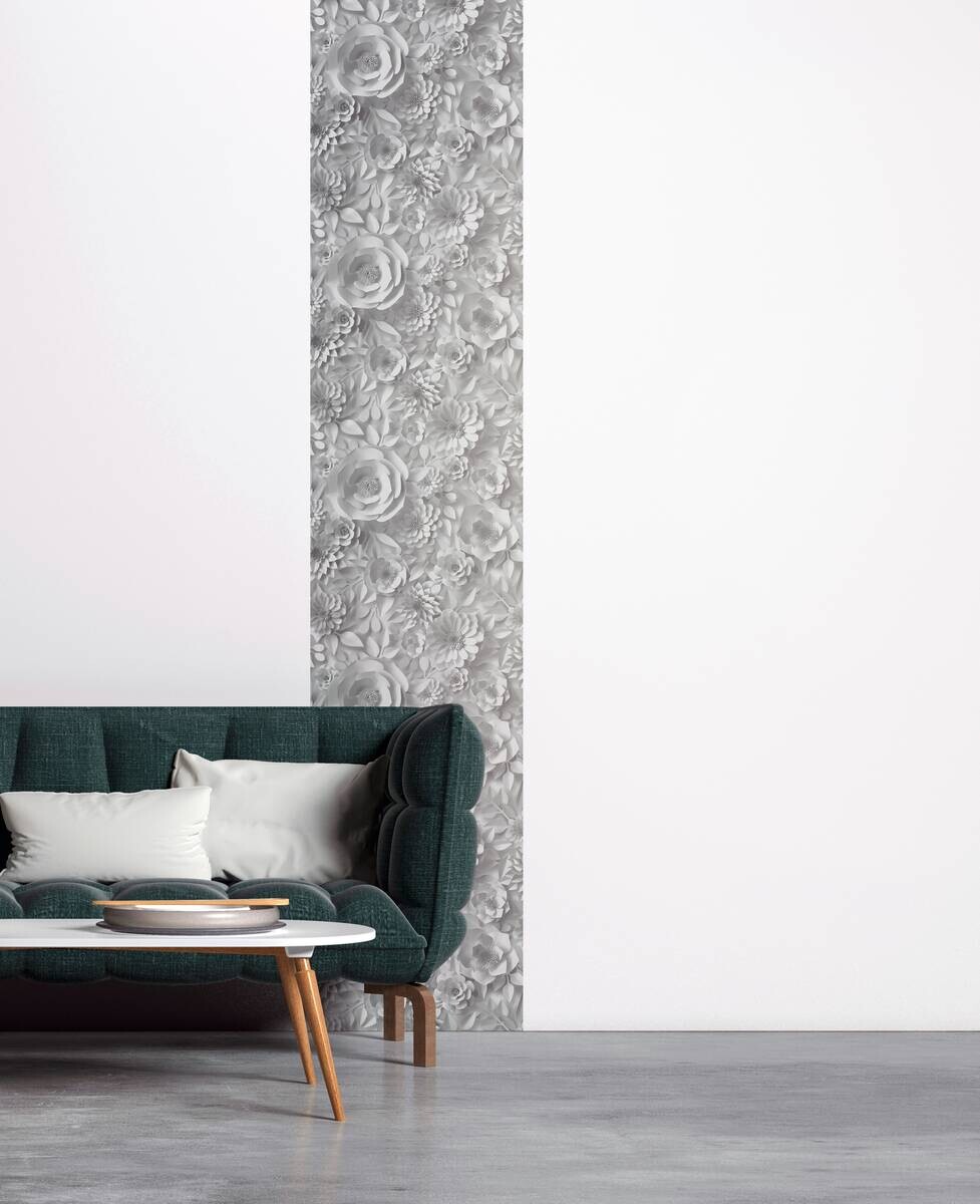 A.S.Creation Tapete weiß grau B/H/D: ca. 52x250x7,5 cm