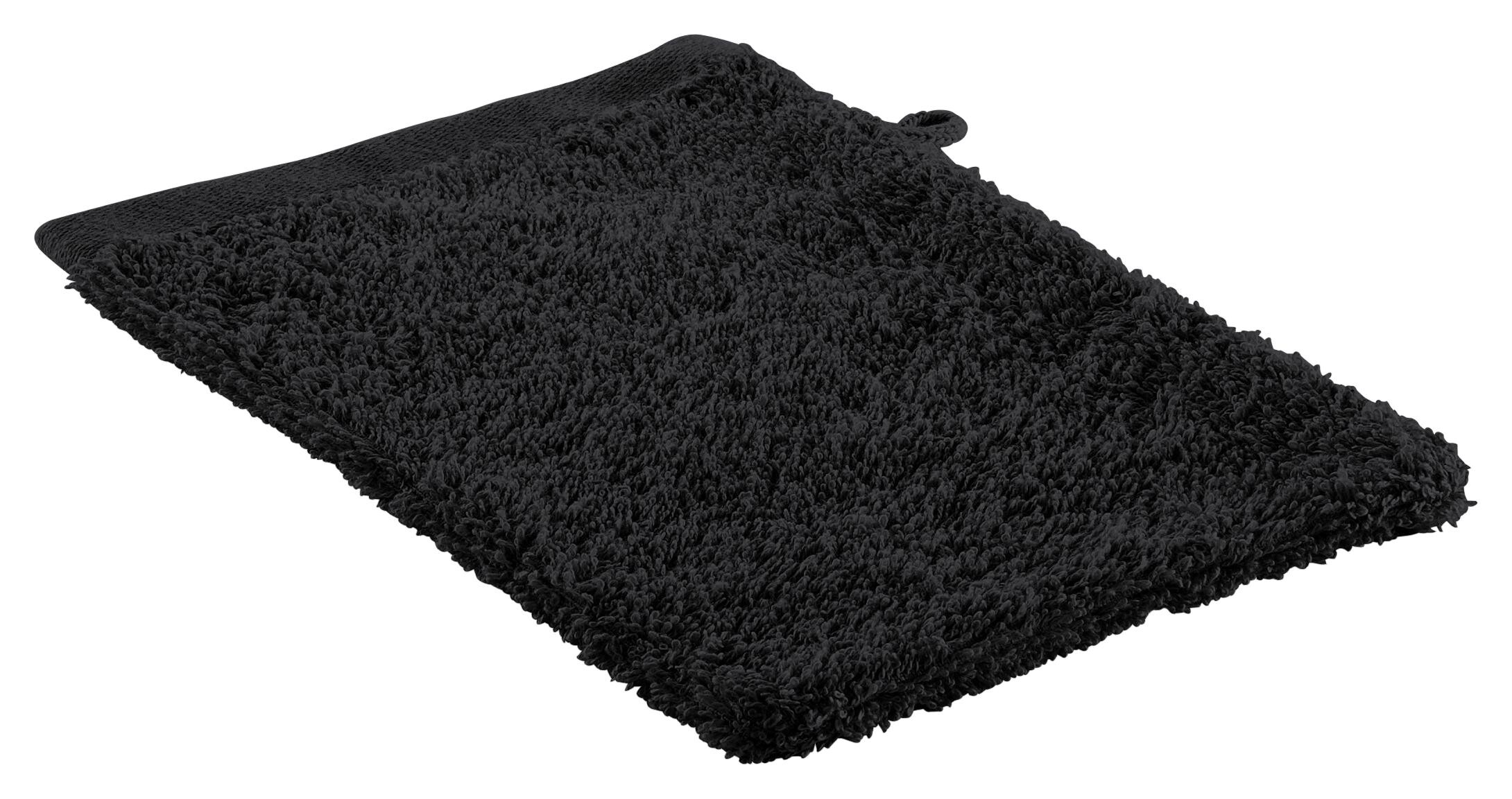 Waschhandschuh Miami schwarz 100% Baumwolle B/L: ca. 15x21 cm