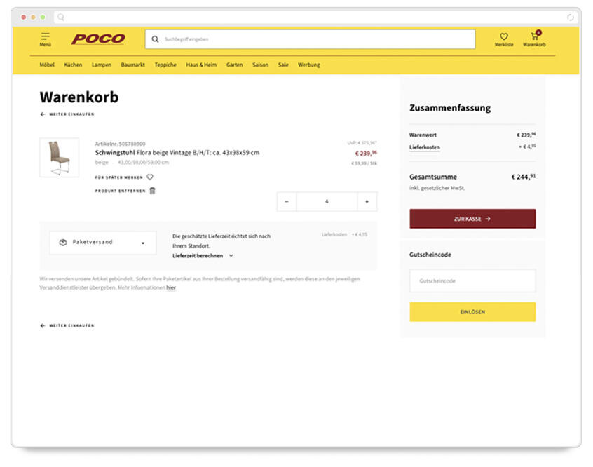 Partnerprogramm-Warenkorb