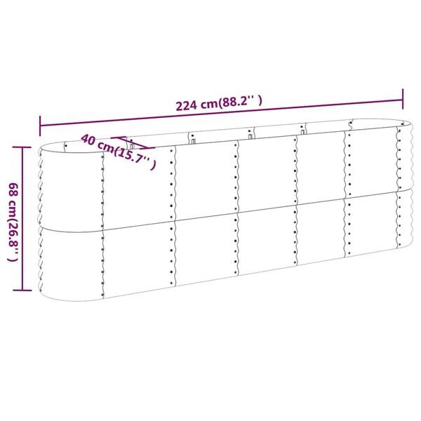 Hochbeet anthrazit Stahl B/H/L: ca. 40x68x224 cm