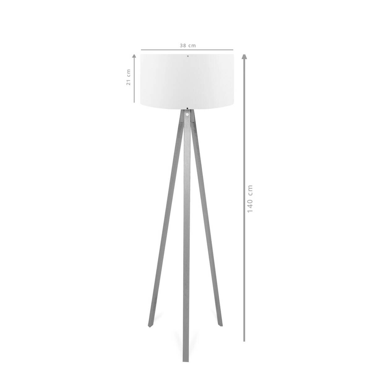 Stehleuchte creme PVC MDF B/H/L/D: ca. 38x140x38x38 cm E27 1 Brennstellen