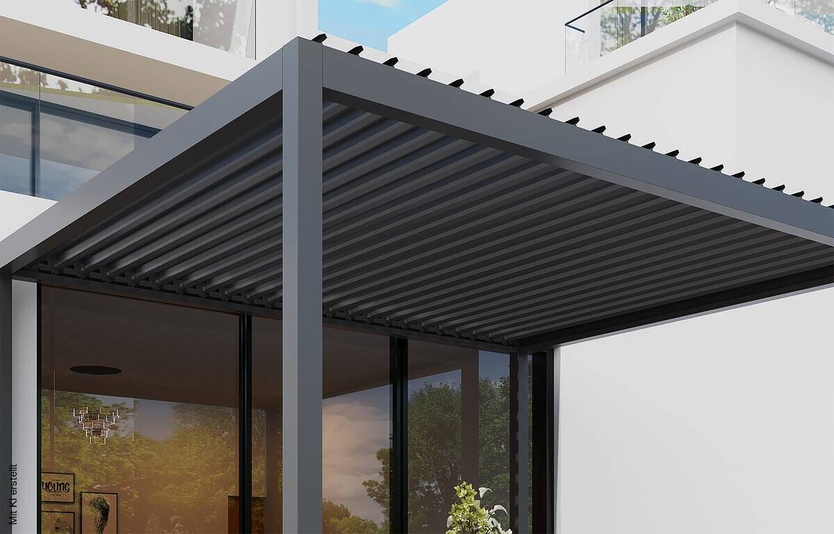 Pergola anthrazit Stahl B/H/L: ca. 296x247x359 cm