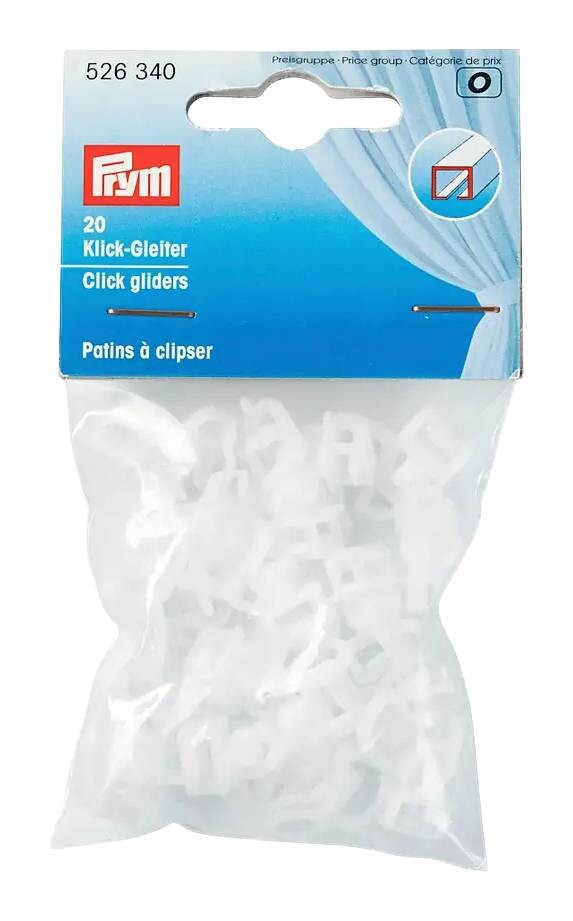 Prym Klick-Gleiter für Gardinenschiene weiß Kunststoff 20er Pack