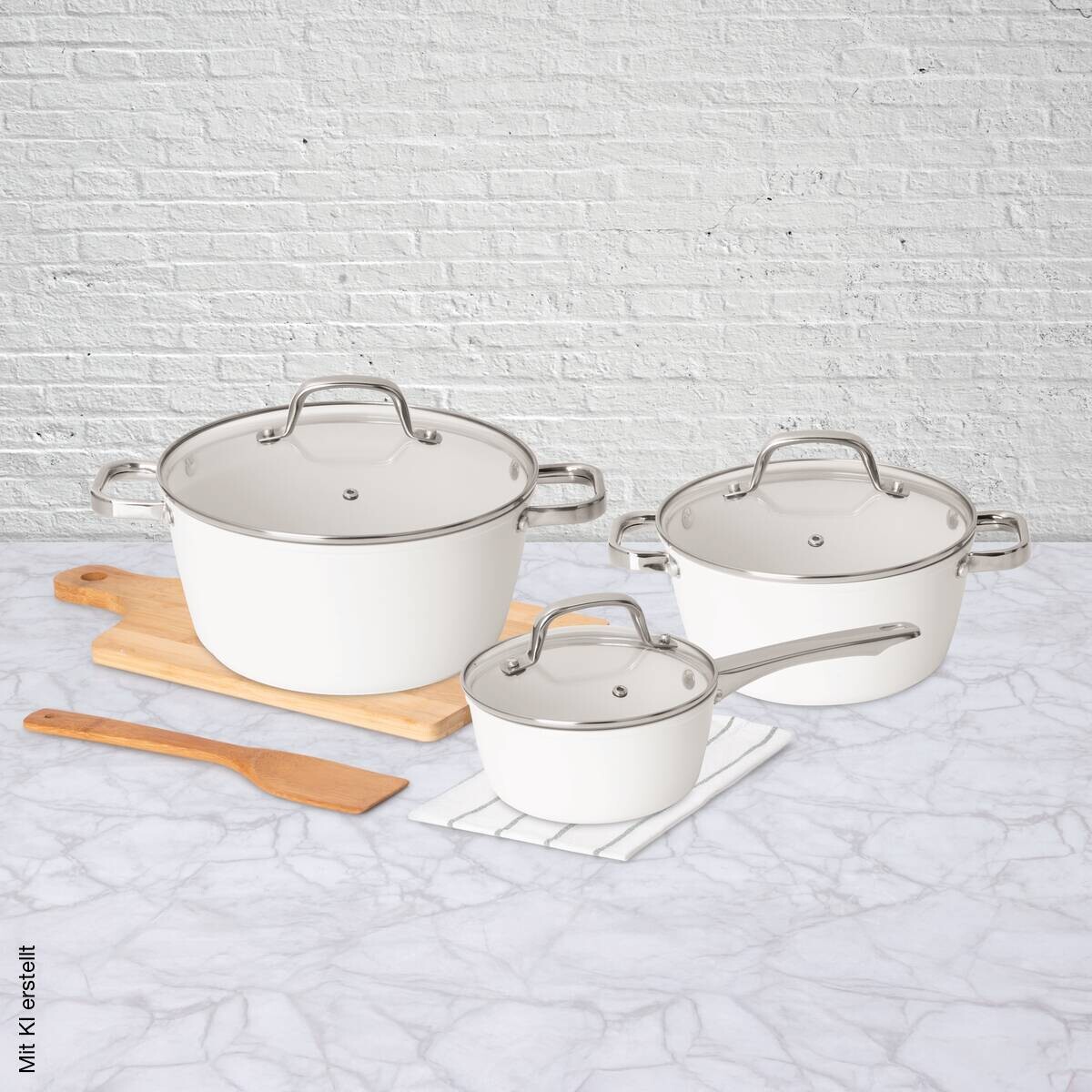 POCOline Topfset weiß Aluminium 6 tlg.