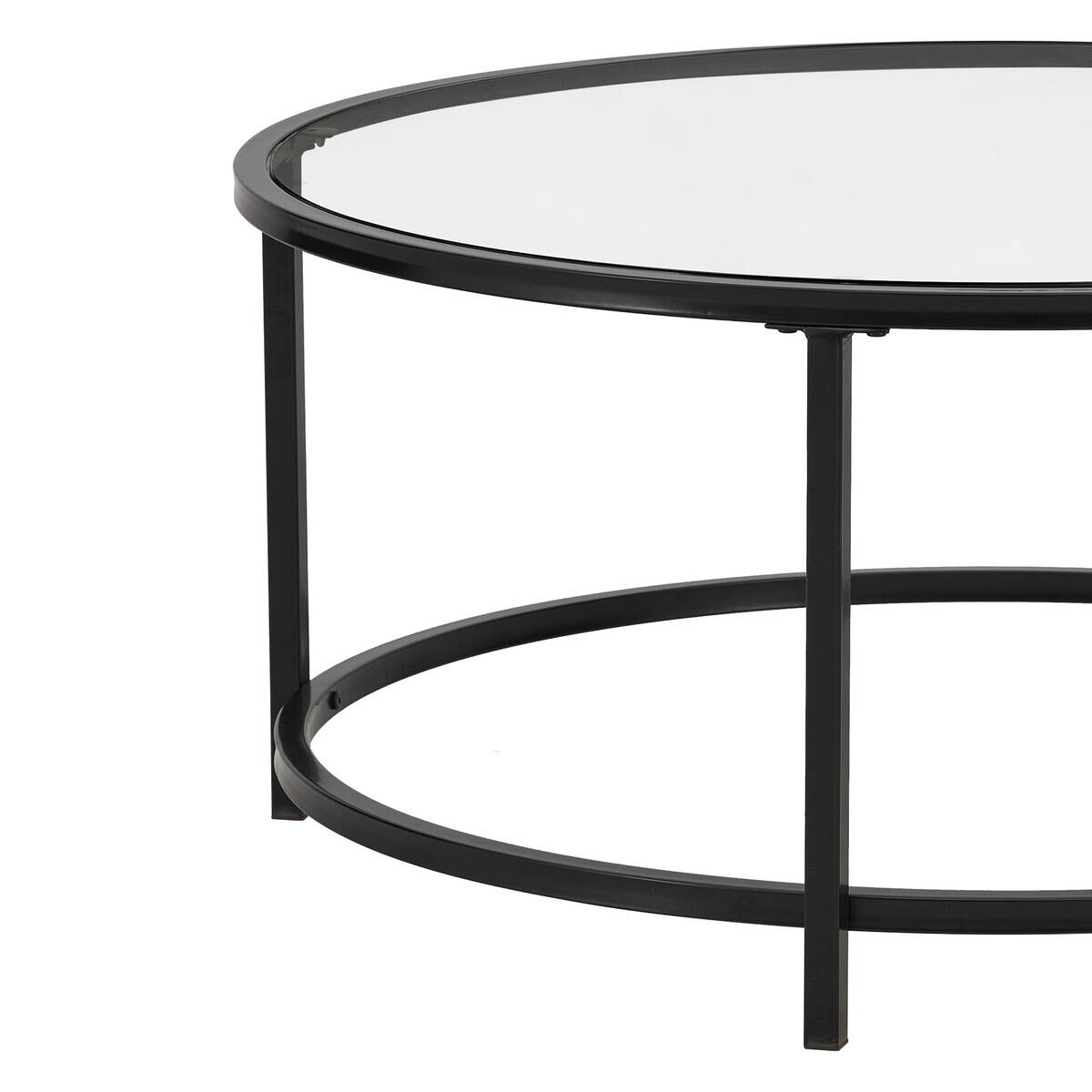 Glascouchtisch klar H/D: ca. 42,5x90 cm