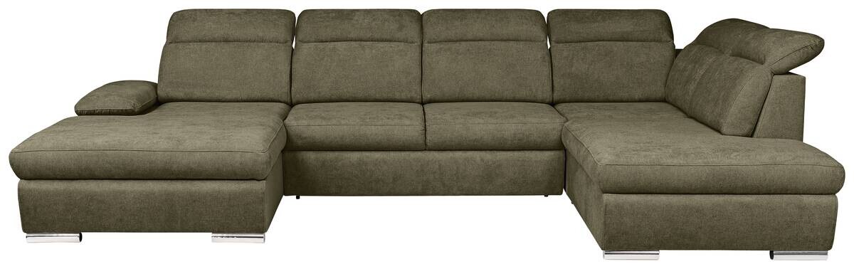 Wohnlandschaft olive Webstoff B/H/T: ca. 230x355x193 cm
