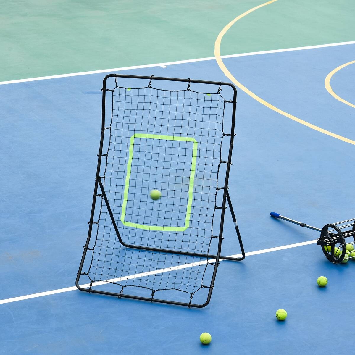 HOMCOM Netzrückprallwand Rebounder schwarz B/H/L: ca. 90x140x80 cm