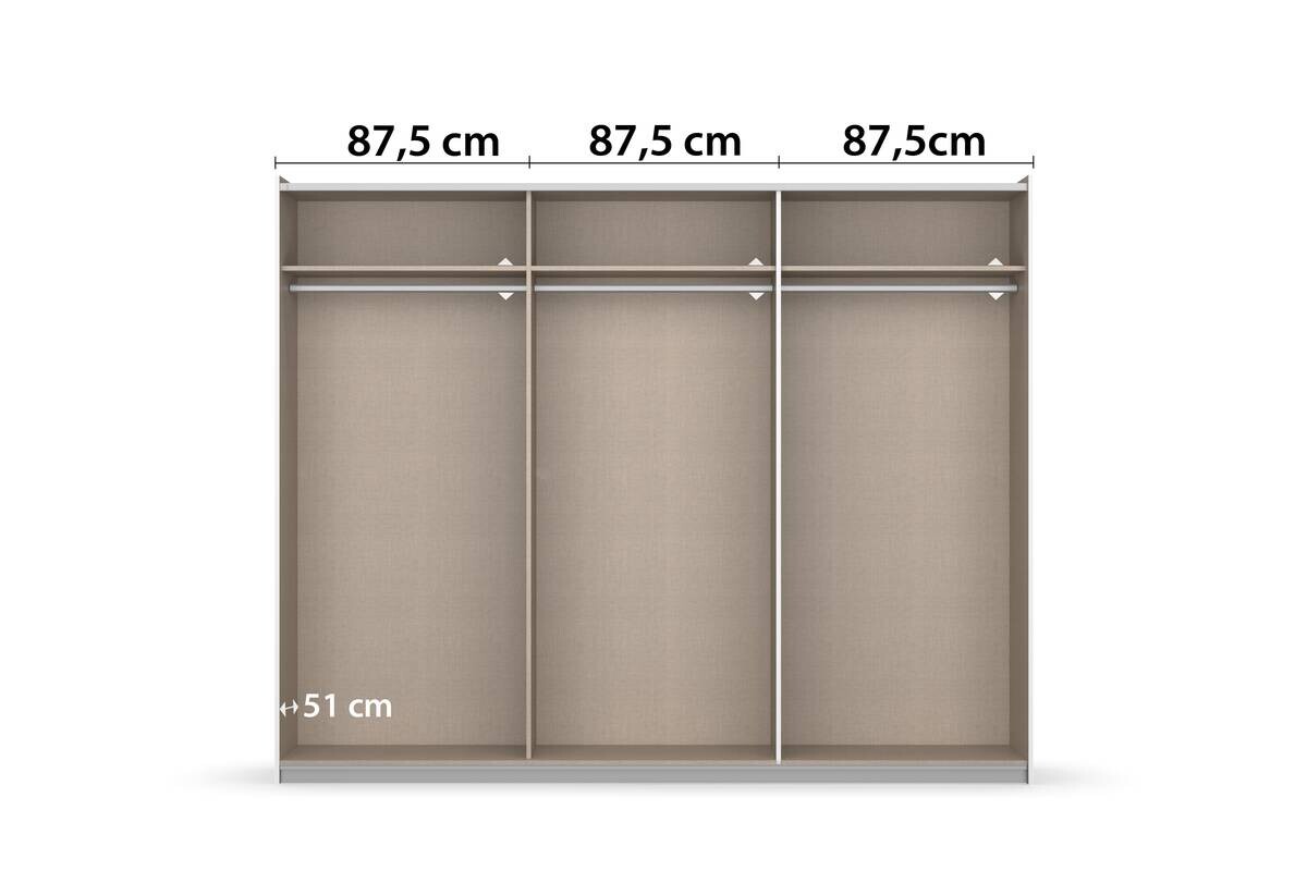 Kleiderschrank Oslo Alpinweiß grau B/H/T: ca. 261x210x59 cm