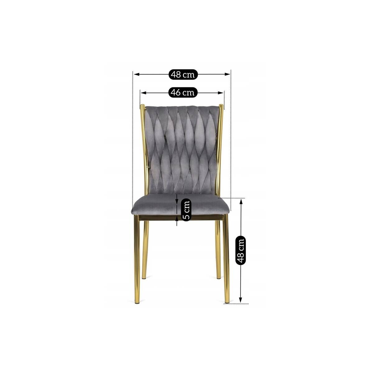 Stuhl DAN grau Velourstoff B/H/T: ca. 48x94x58 cm