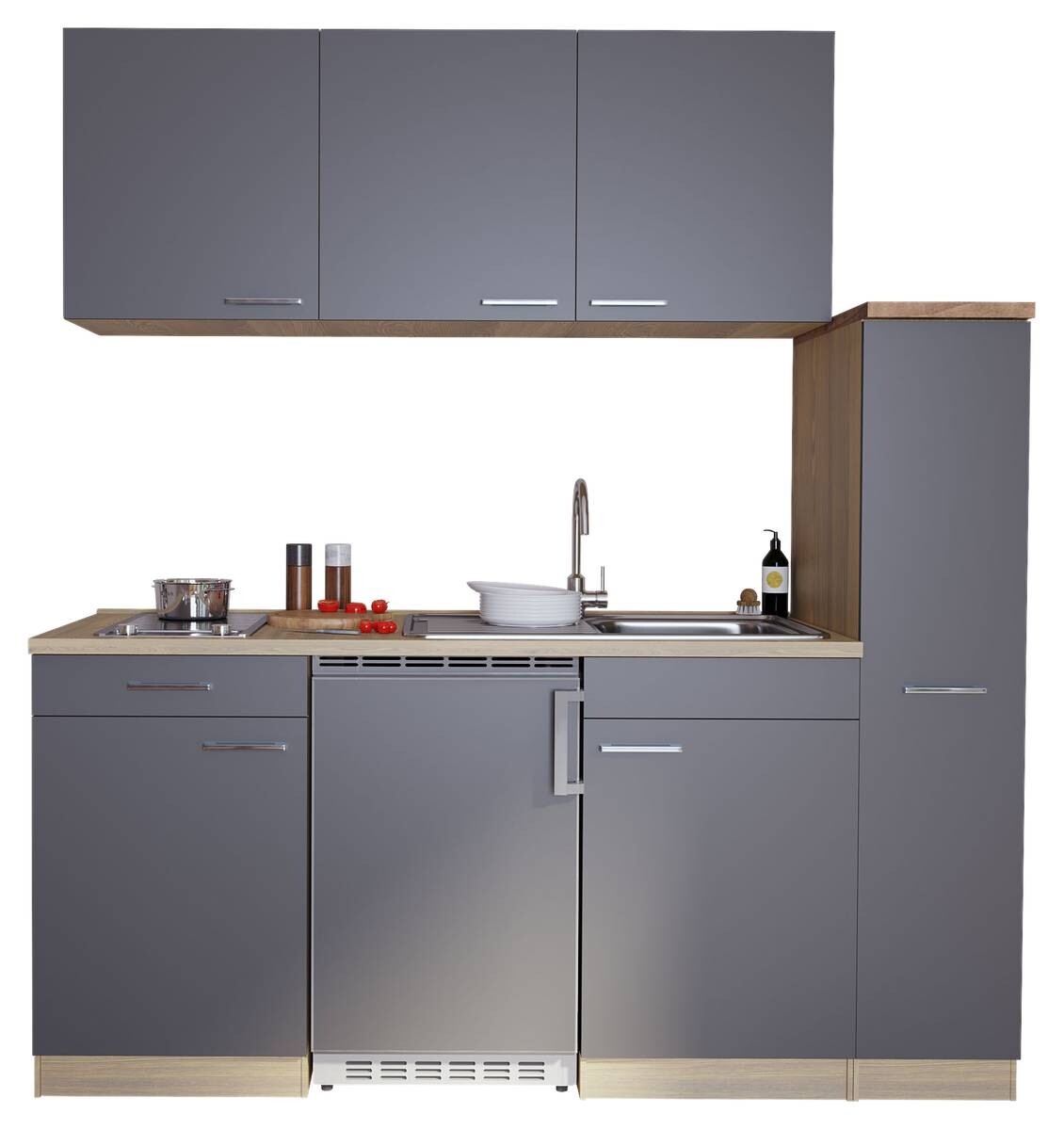 Respekta Küchenblock Economy Eiche Sägerau Nachbildung B/H/T: ca. 180x200x60 cm