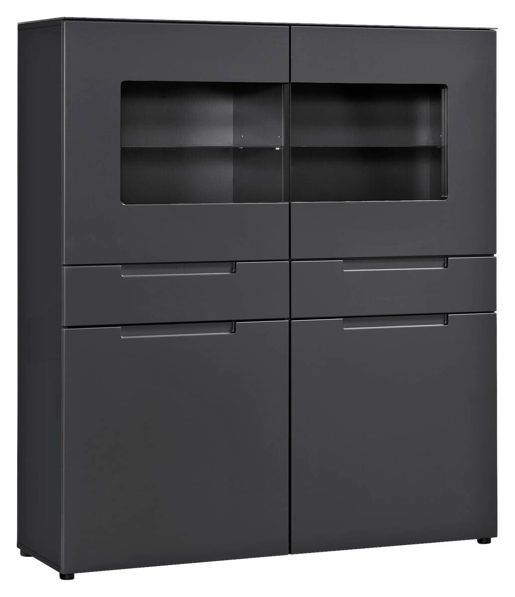 Highboard Mailand anthrazit matt MDF B/H/T: ca. 128x147x40 cm