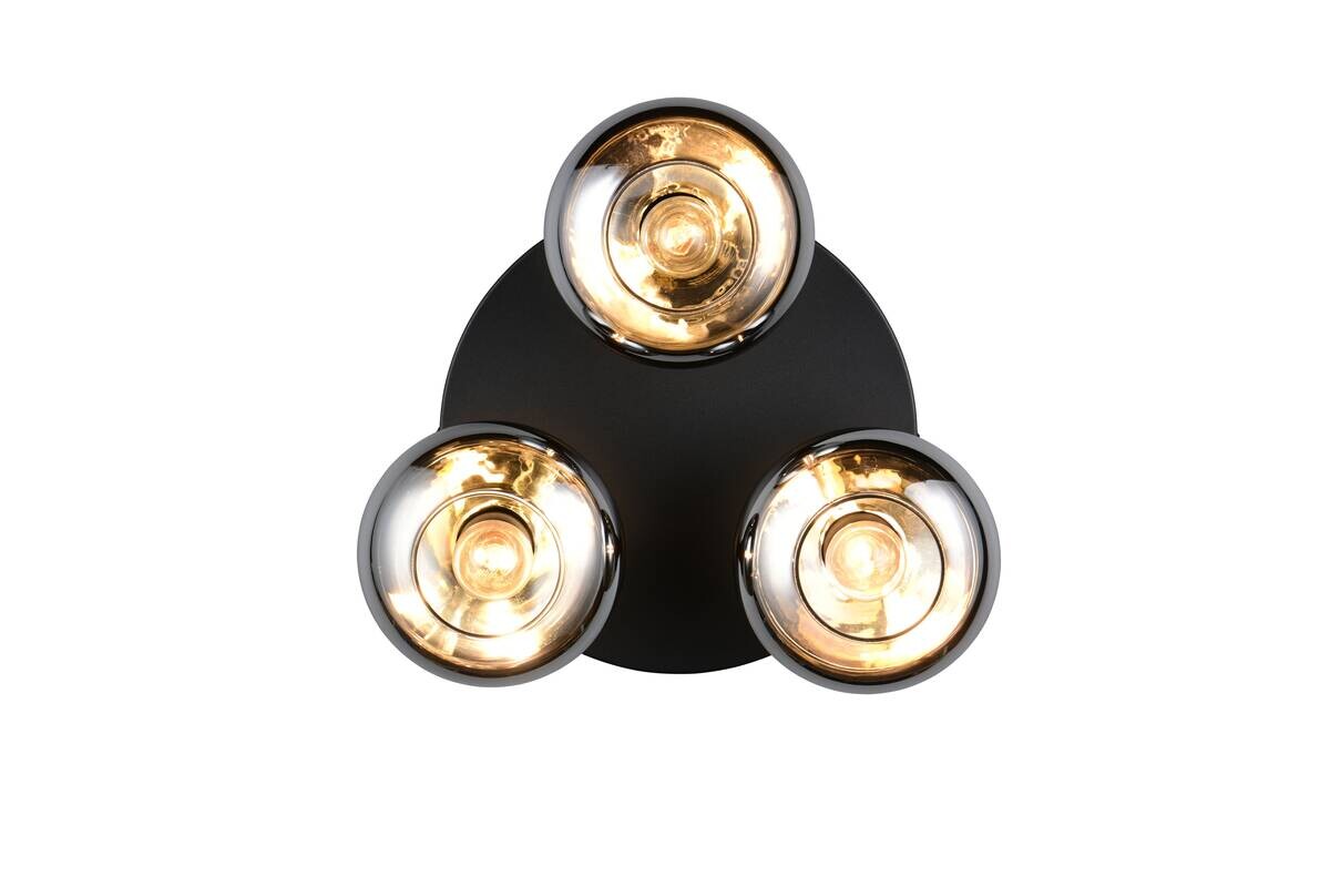 Reality Deckenleuchte Divina mattschwarz Rauch Metall D: ca. 39 cm null 3 Brennstellen