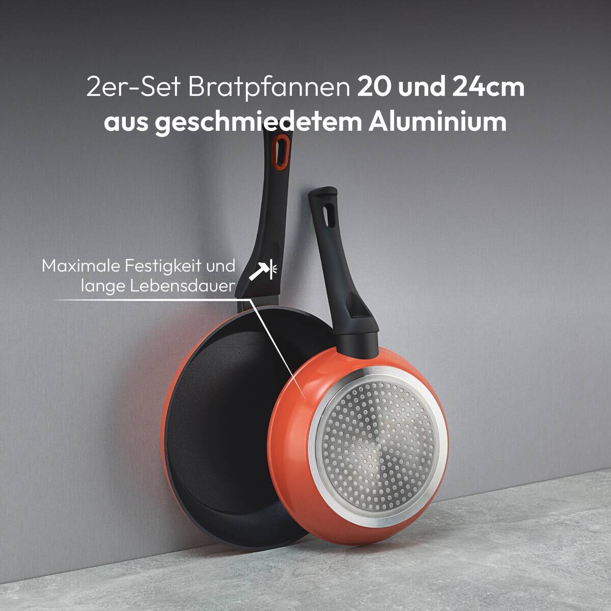 BERGNER Pfannenset CLASSIQUE rot Stahl 2 tlg.