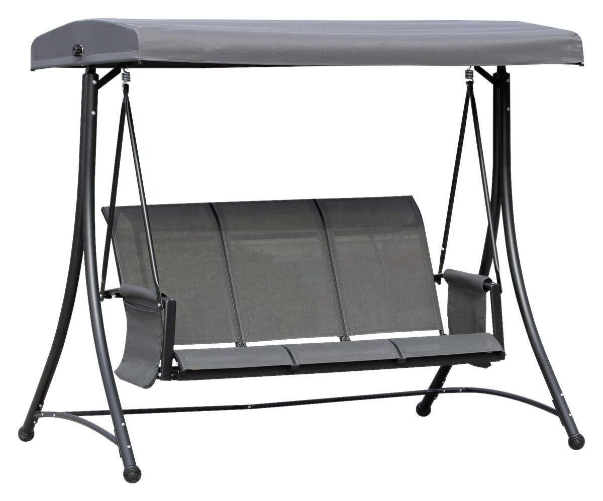 Outsunny Hollywoodschaukel dunkelgrau Metall B/H/T: ca. 196x172x128 cm