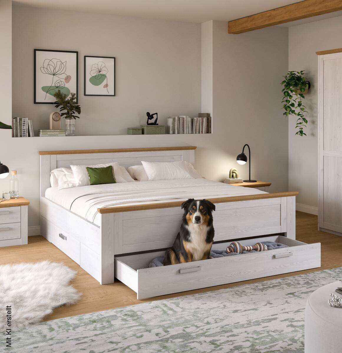 Bett VERONA Sibiu Lärche Nachbildung Eiche Artisan Nachbildung