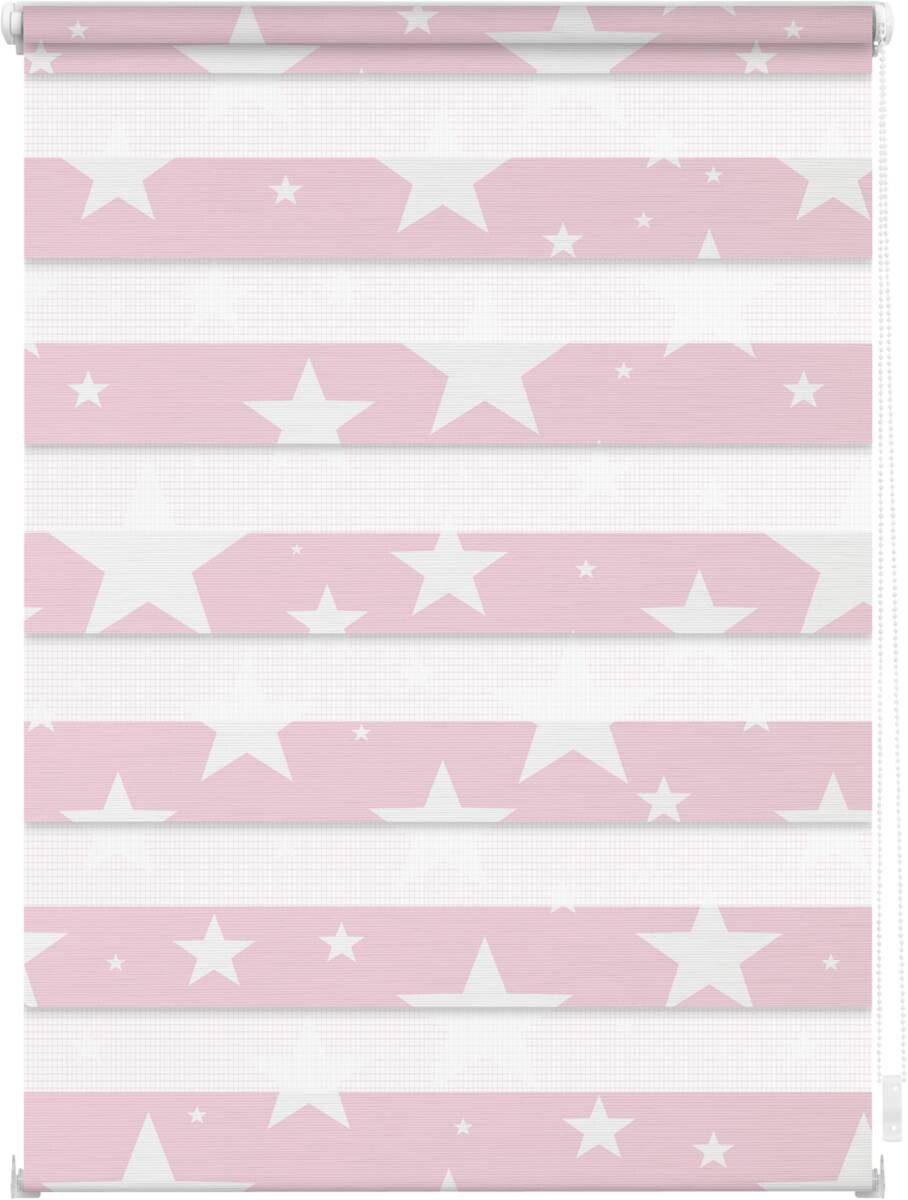 LICHTBLICK Doppelrollo Duo Sterne rosa B/T: ca. 90x150 cm