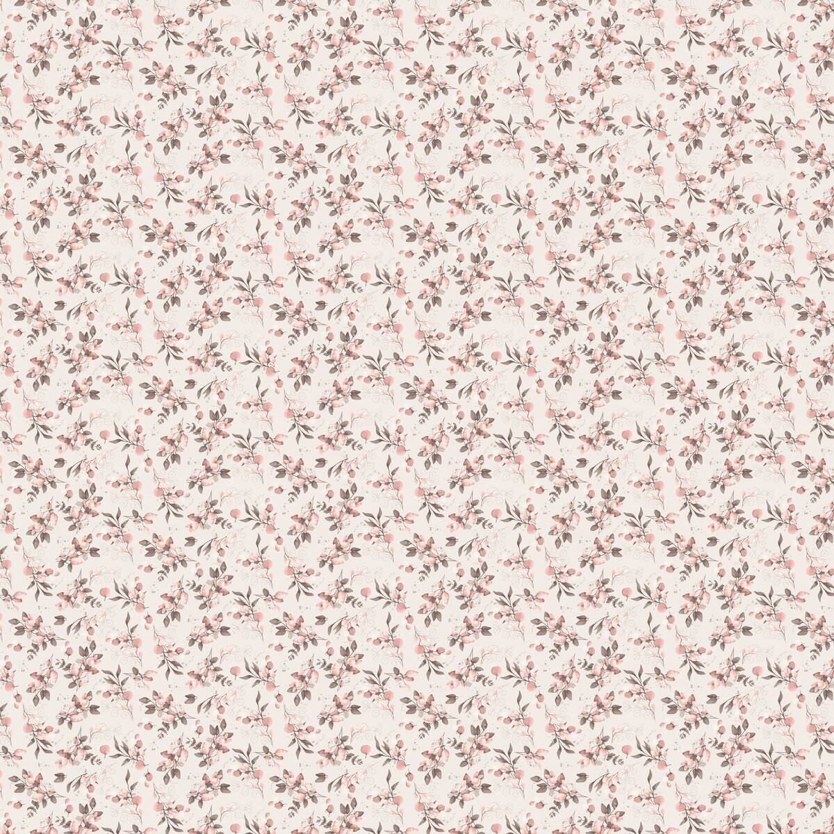 Vliestapete Blätter Floral rosa braun B/L: ca. 53x1005 cm