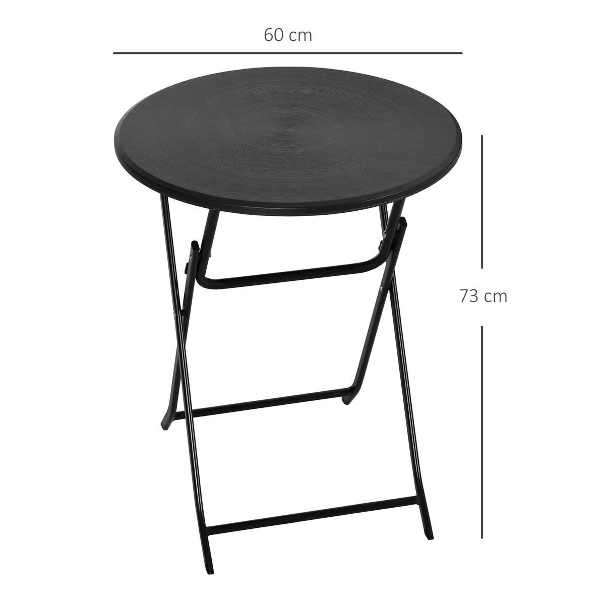 Outsunny Gartentisch dunkelgrau Stahl B/H/L: ca. 60x73x60 cm