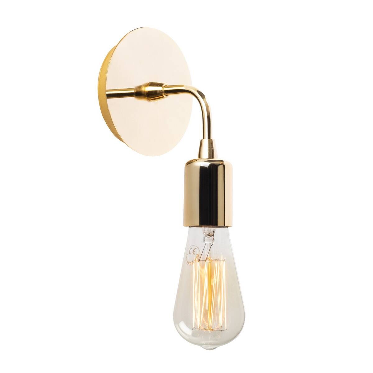 Opviq Wandleuchte gold Eisen B/H/L: ca. 12x20x12 cm E27 1 Brennstellen