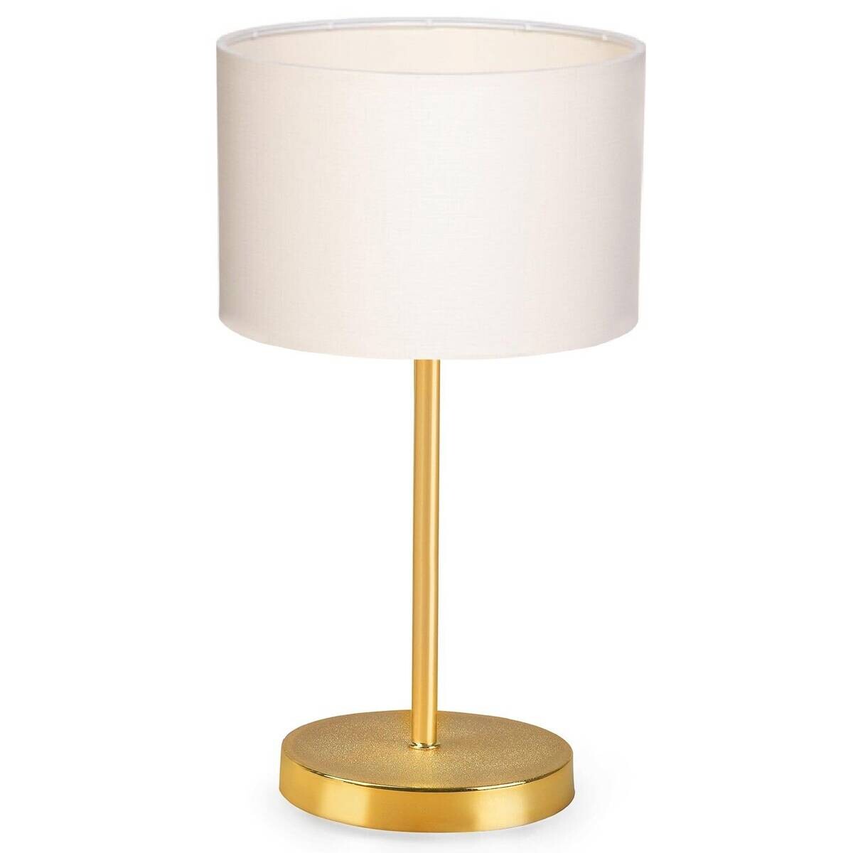 Opviq Tischleuchte gold creme Metall PVC B/H/L: ca. 13x35x13 cm E27 1 Brennstellen