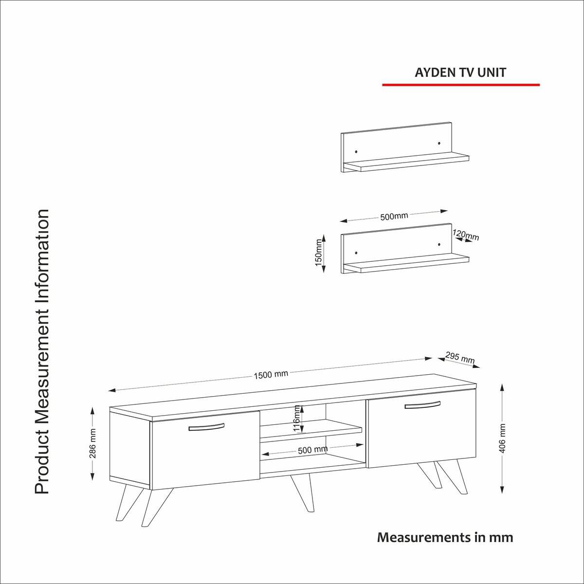 Wohnwand Ayden walnuss Nachbildung dunkelgrau Marmor Optik B/H/T: ca. 150x40,6x30 cm