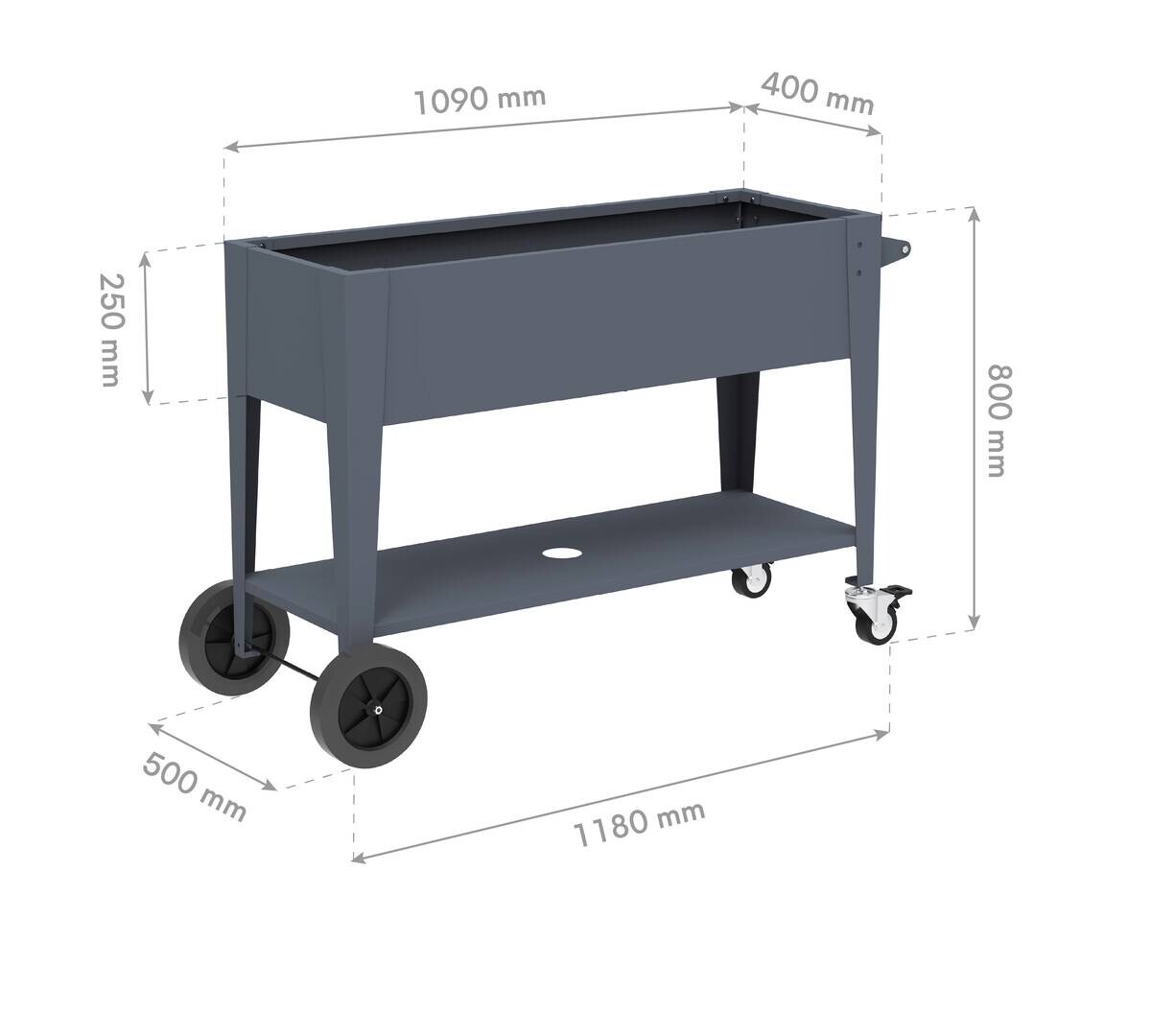 Westmann Hochbeet Mobila anthrazit Stahl B/H/L: ca. 118x80x50 cm