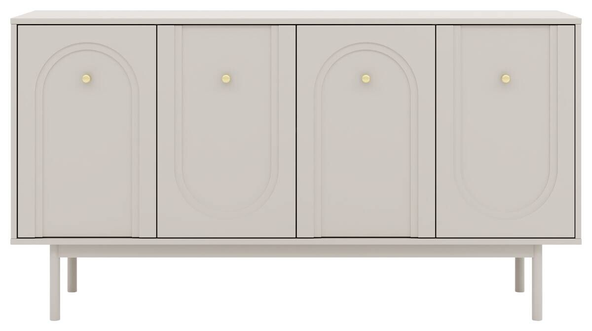 Kommode MAZOMA Eiche Kaschmirgrau Nachbildung gold Optik B/H/T: ca. 154x82x39 cm