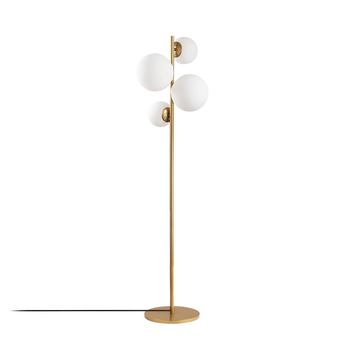 Opviq Stehlampe gold Glas Metall B/H/T/L/D: ca. 33x162x33x33x33 cm E14 4 Brennstellen