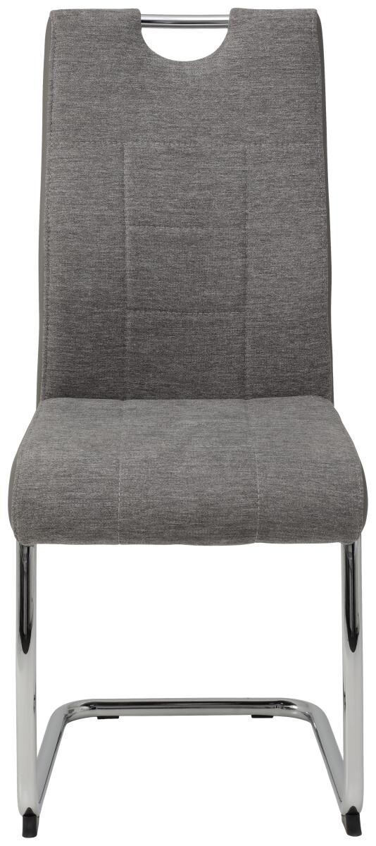 Schwingstuhl Alina 2er Set grau Kunstleder Stoff B/H/T: ca. 43x98x59 cm