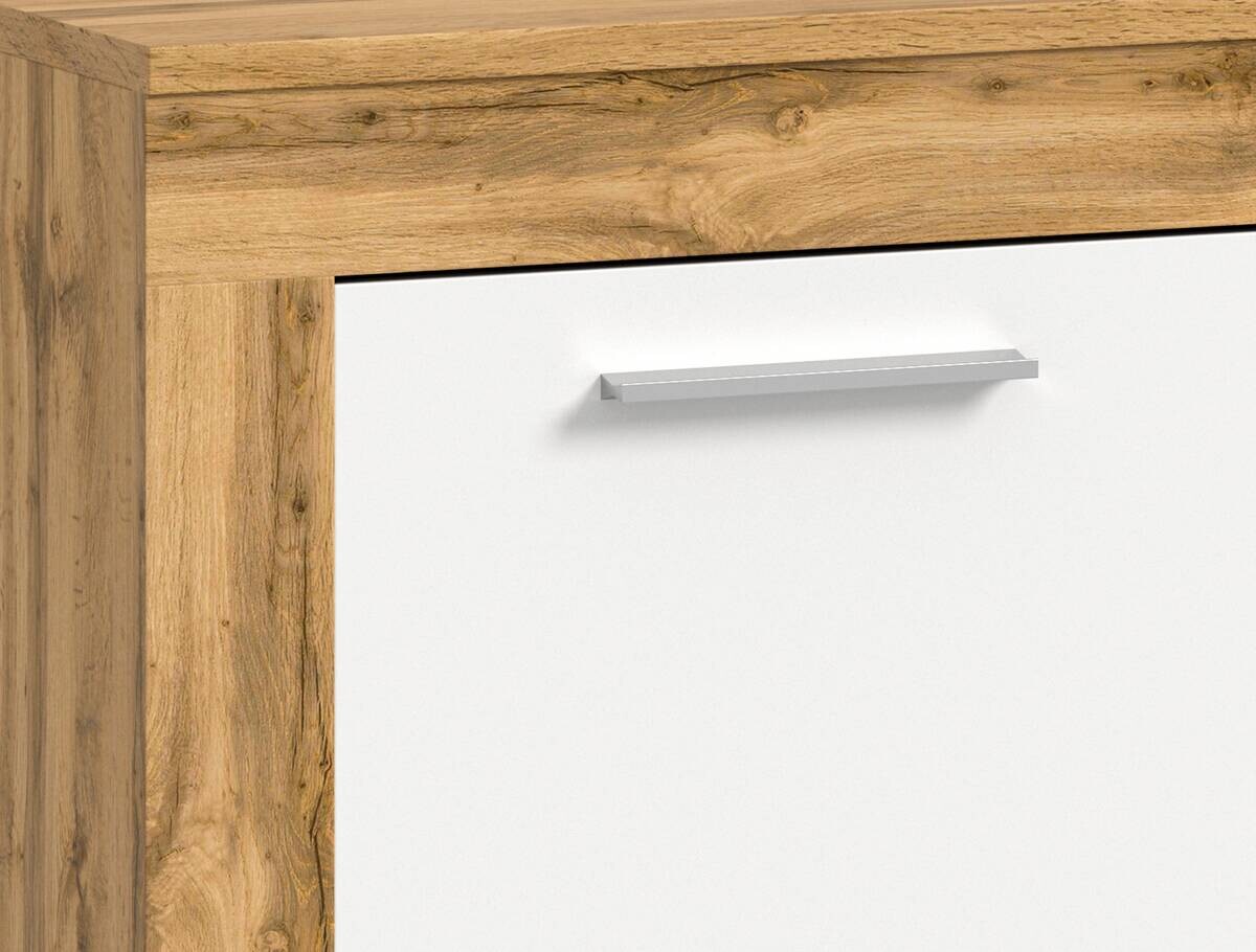 Wohnwand Jam Eiche Wotan Nachbildung weiß B/H/T: ca. 255x159x35 cm
