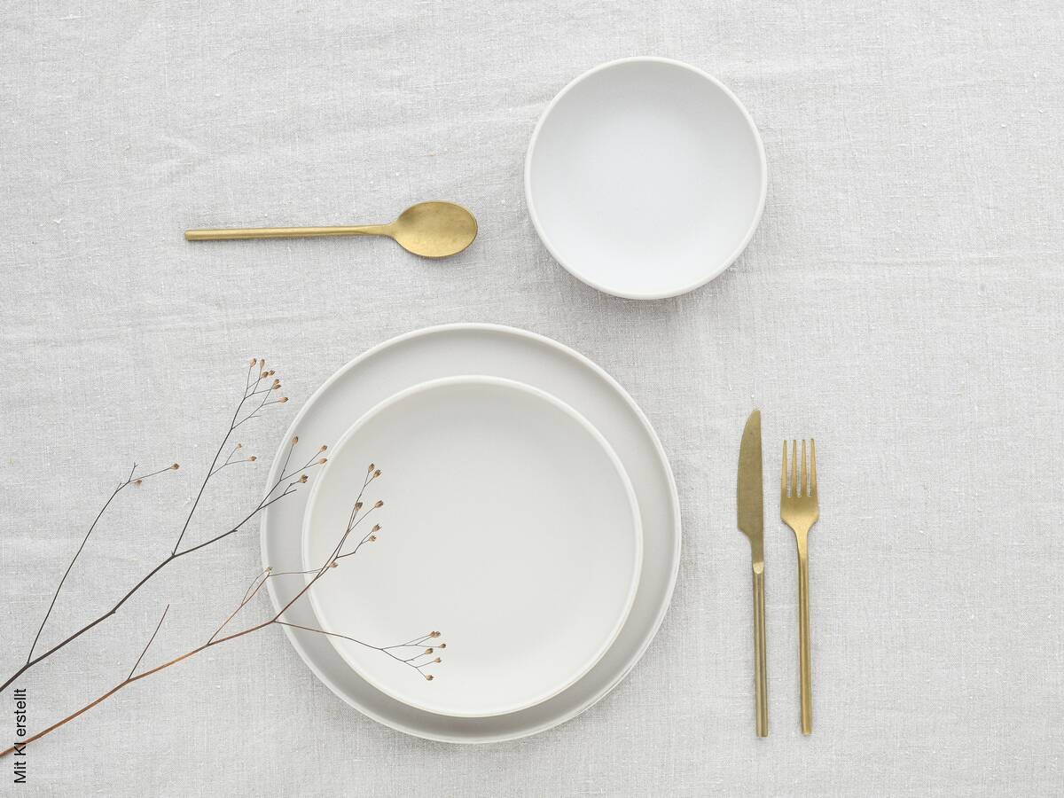 CreaTable Tafelservice Uno weiß Steinzeug 8 tlg.