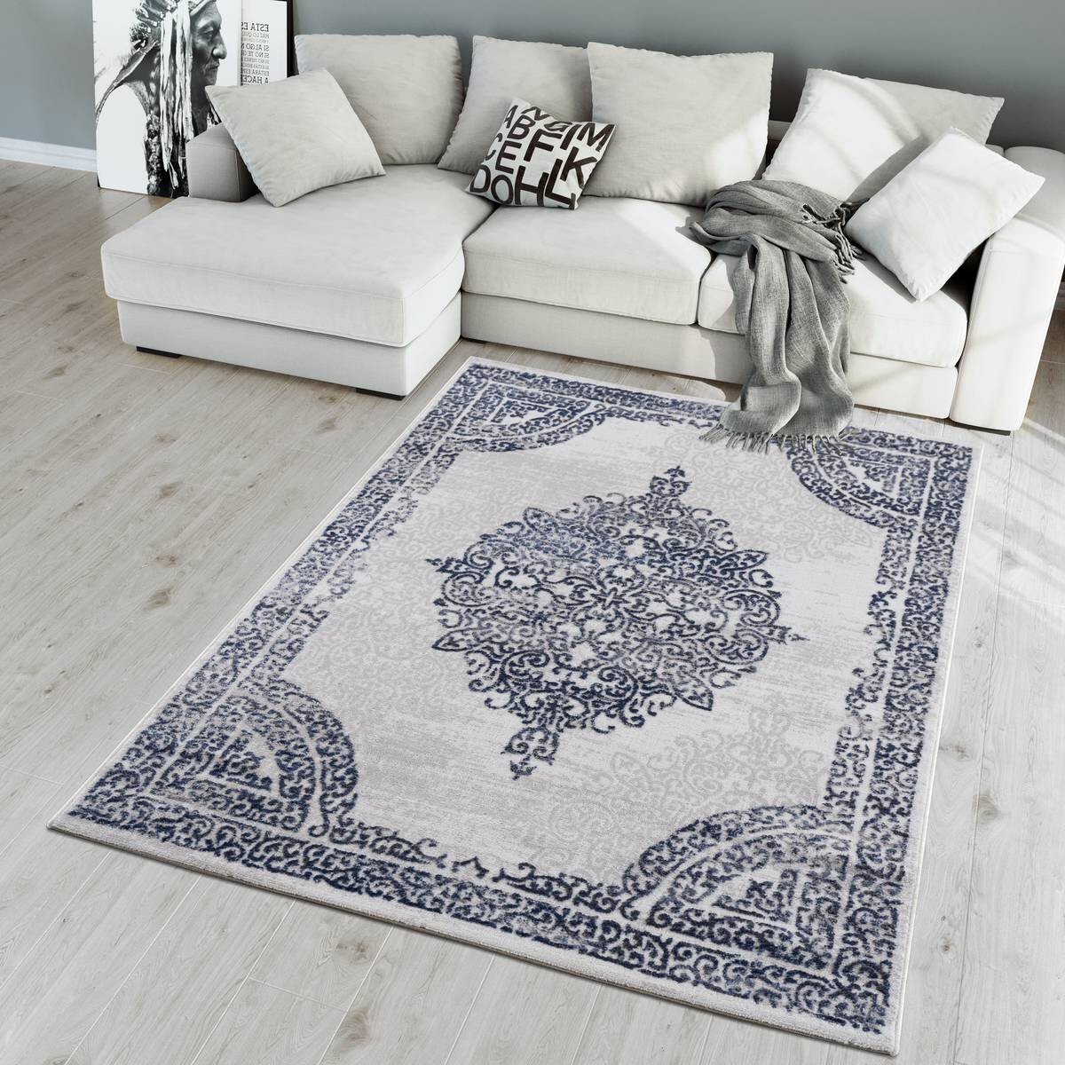 Sanat Teppich Evra hellgrau B/L: ca. 80x300 cm