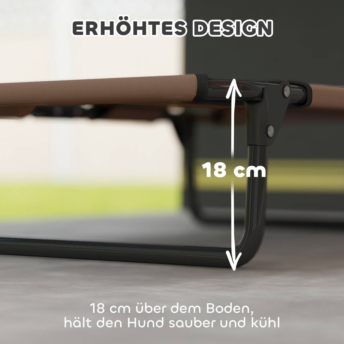 PawHut Erhöhtes Hundebett kaffee Polyester B/H/L: ca. 51x18x75 cm