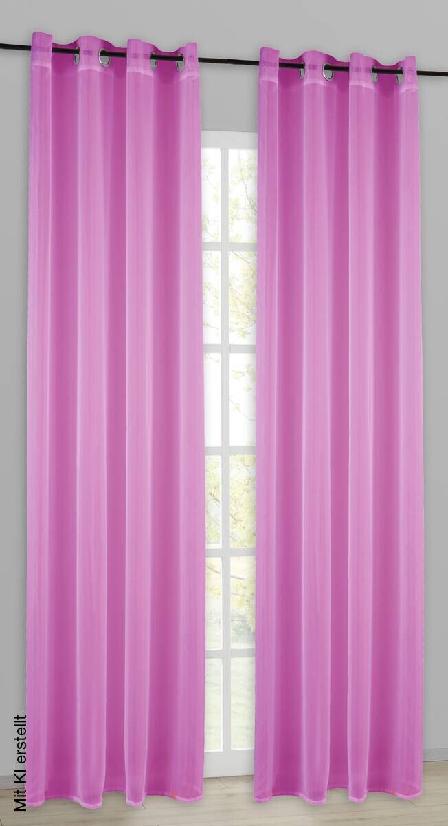 POCOline Ösenvorhang Micha pink B/L: ca. 135x235 cm