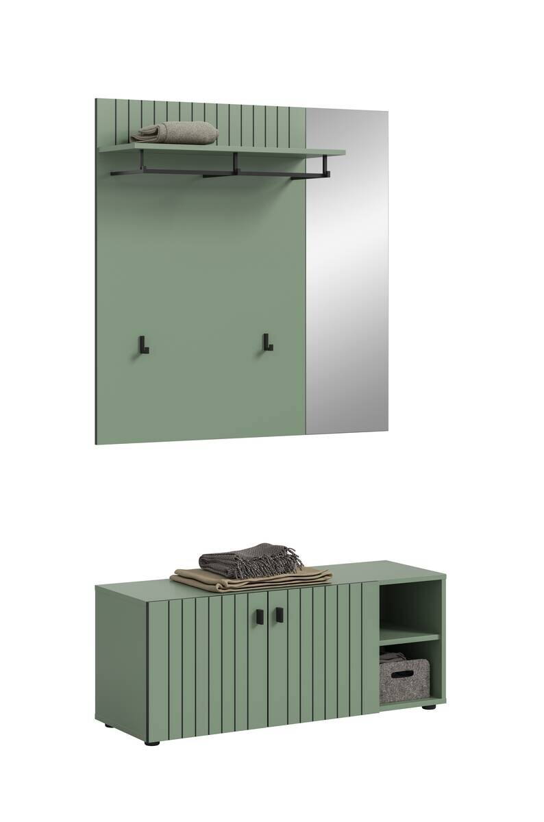 Garderobenset STATION grün B/H/T: ca. 106x192x37 cm