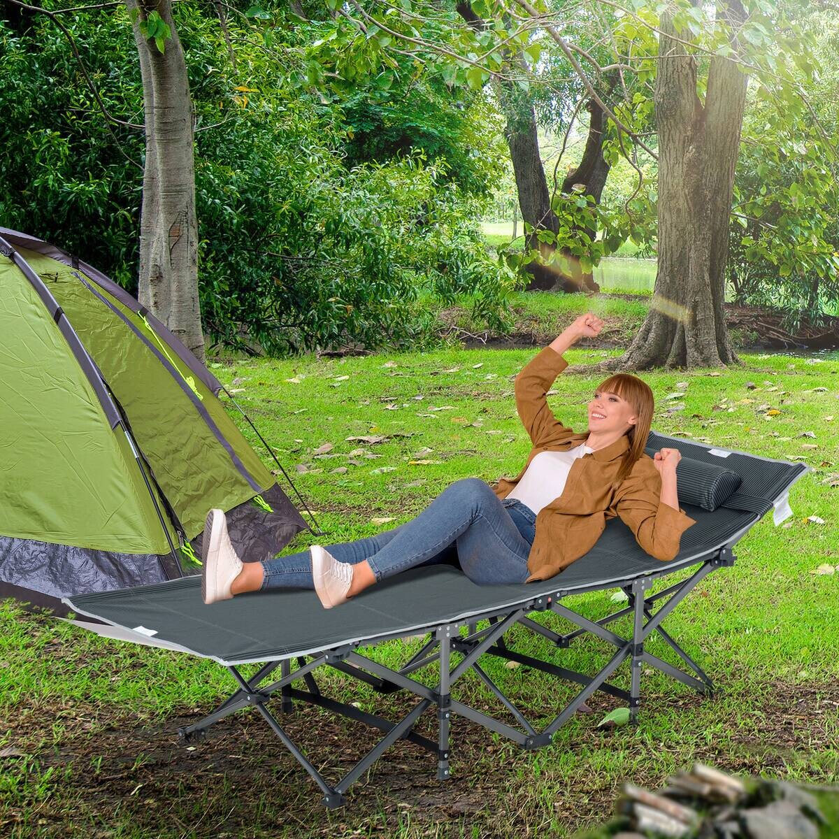 Outsunny Campingbett B/H/L: ca. 64,5x53x188 cm