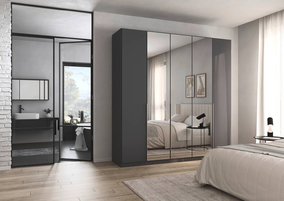 Kleiderschrank Alabama grau B/H/T: ca. 225x229x54 cm