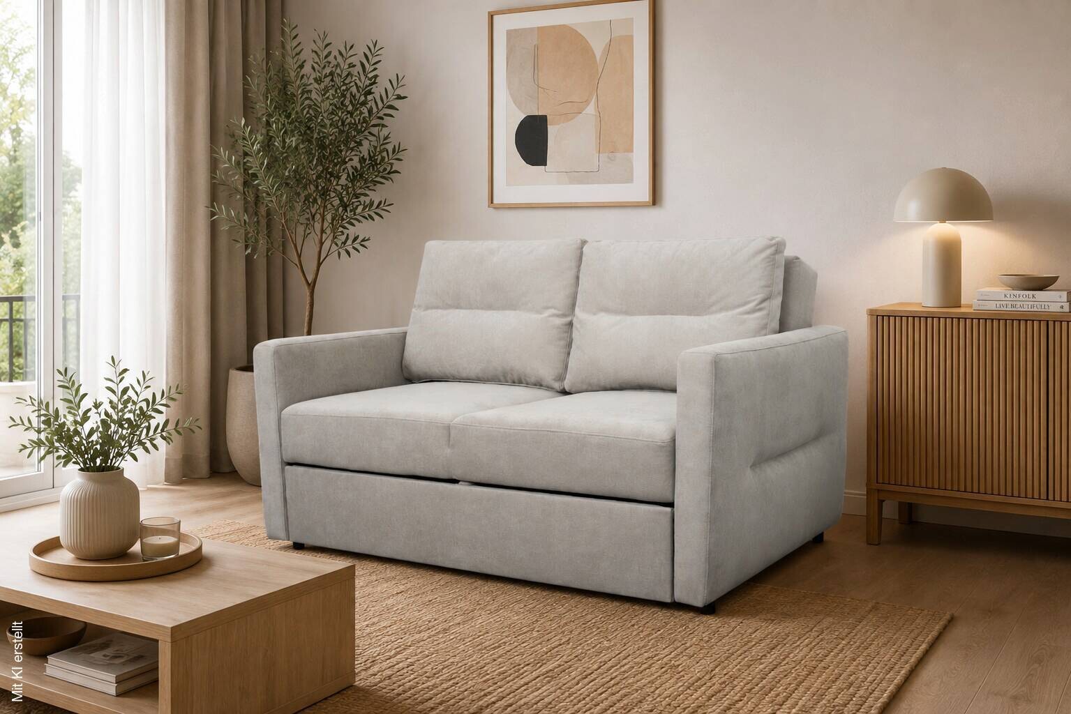 Schlafsofa Gloria grau Webstoff B/H/T: ca. 152x94x102 cm