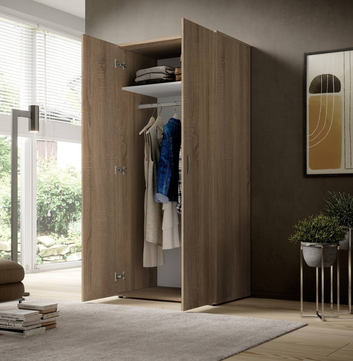 Kleiderschrank Joe Eiche Sonoma Nachbildung B/H/T: ca. 81x176x50,8 cm