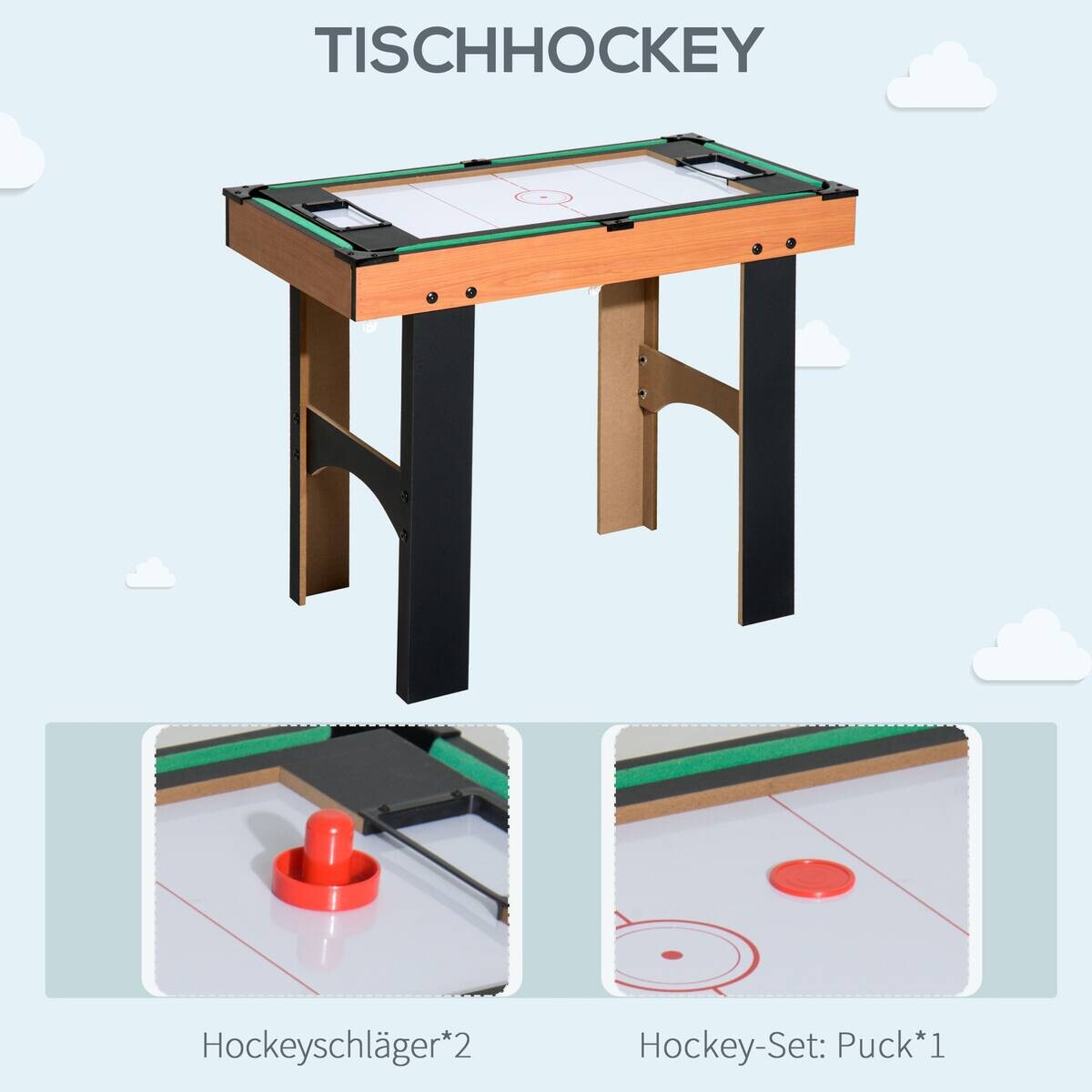 HOMCOM Multispieltisch schwarz MDF B/H/L: ca. 43x73x87 cm