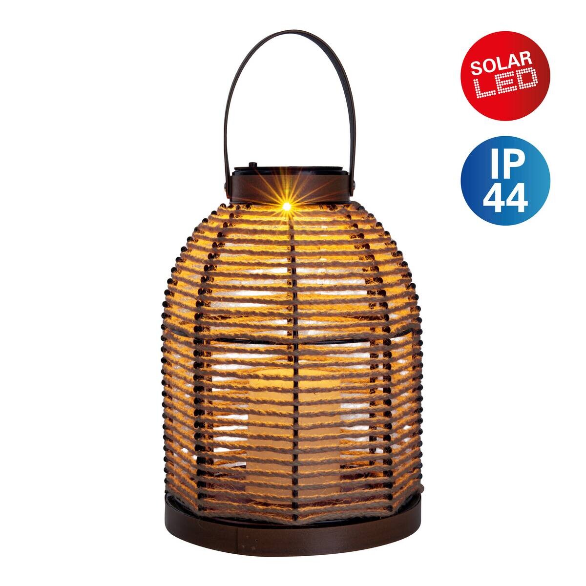 LED-Solarleuchte 5292627 beige Metall H/D: ca. 29x21 cm