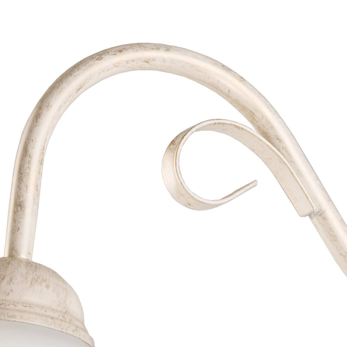 Lamkur Wandleuchte ADELLE 21317 weiß Stahl Glas H/L: ca. 23x26 cm E27 1 Brennstellen