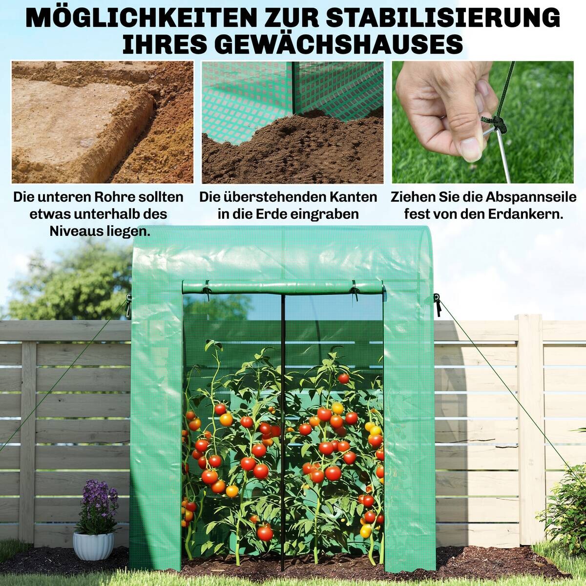 Outsunny Gewächshaus B/H/T/L: ca. 68x200x68x170 cm grün