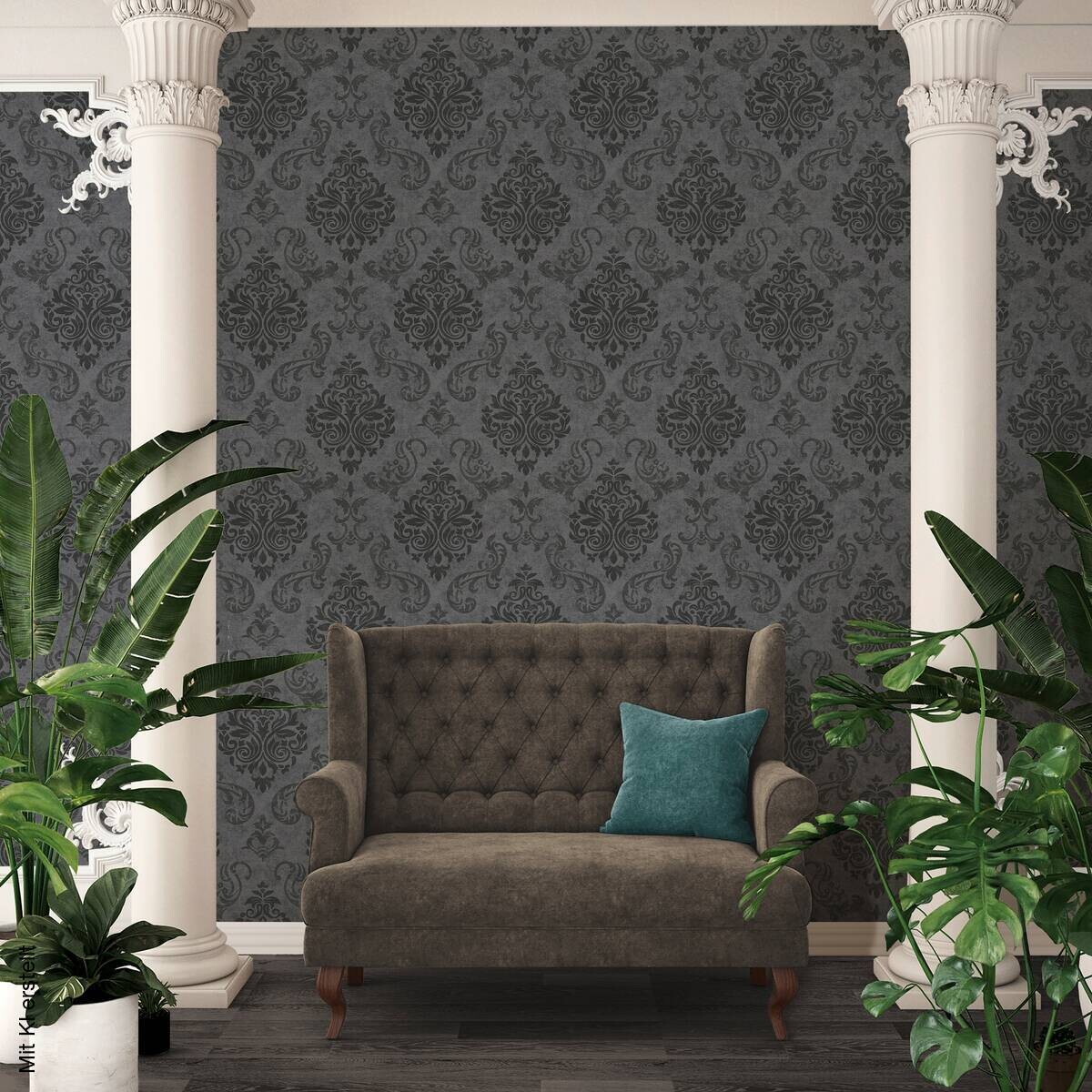 A.S.Creation Vliestapete Memory 3 Barock schwarz B/L: ca. 53x1005 cm